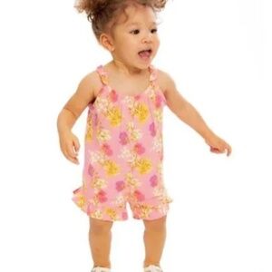 Wonder Nation Toddler Girls Just Peach Sleeveless Romper, Size 2T